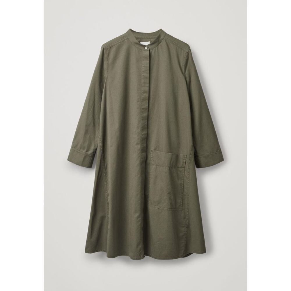 COS Olive Green Long Sleeve Shirt Dress